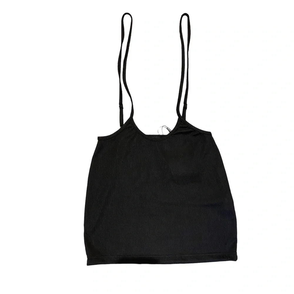 [PLT] Ribbed Dungaree Straps Mini Skirt - Picture 5 of 5